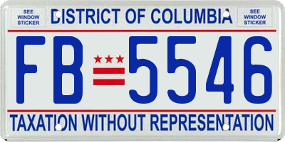 DC license plate FB5546