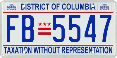 DC license plate FB5547