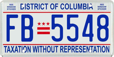 DC license plate FB5548