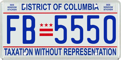 DC license plate FB5550