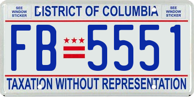 DC license plate FB5551