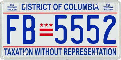 DC license plate FB5552