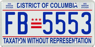 DC license plate FB5553