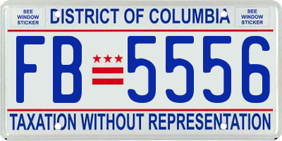 DC license plate FB5556