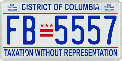 DC license plate FB5557