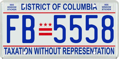 DC license plate FB5558