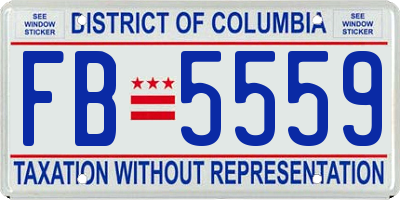 DC license plate FB5559