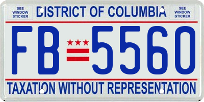 DC license plate FB5560