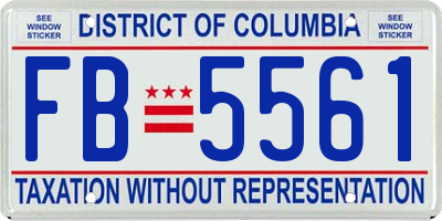 DC license plate FB5561