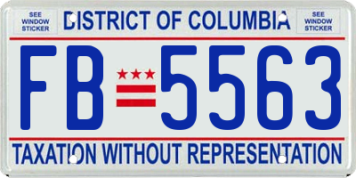 DC license plate FB5563