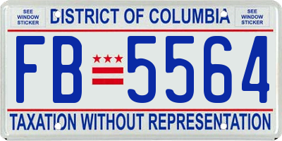 DC license plate FB5564