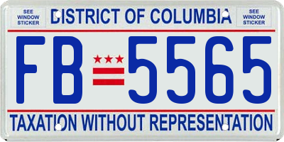 DC license plate FB5565