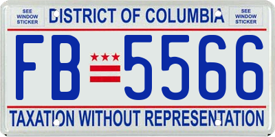 DC license plate FB5566