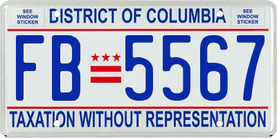 DC license plate FB5567