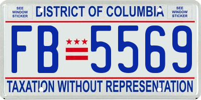 DC license plate FB5569