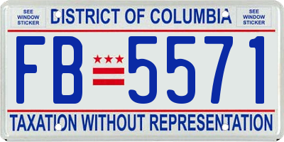 DC license plate FB5571