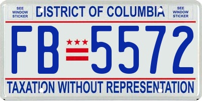 DC license plate FB5572