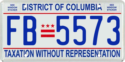 DC license plate FB5573