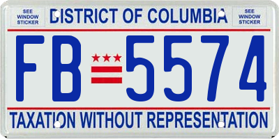 DC license plate FB5574