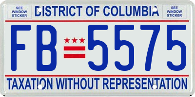 DC license plate FB5575