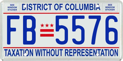 DC license plate FB5576