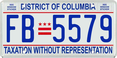 DC license plate FB5579