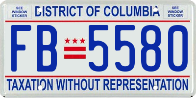 DC license plate FB5580