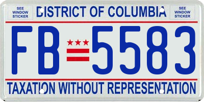 DC license plate FB5583