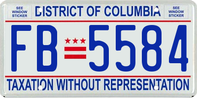 DC license plate FB5584