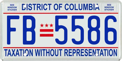 DC license plate FB5586