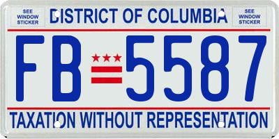 DC license plate FB5587