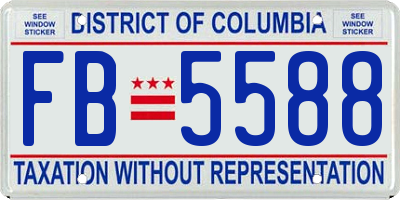 DC license plate FB5588