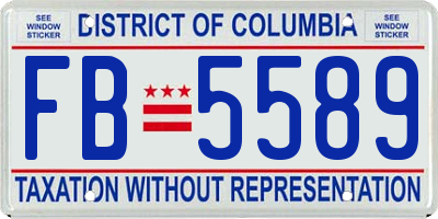 DC license plate FB5589