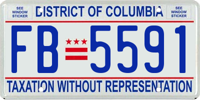 DC license plate FB5591