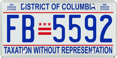 DC license plate FB5592