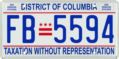 DC license plate FB5594