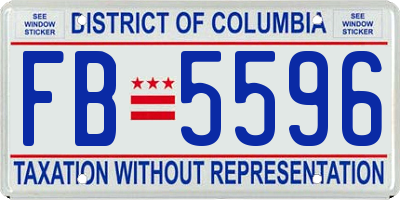 DC license plate FB5596