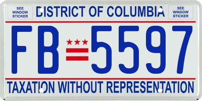 DC license plate FB5597