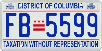 DC license plate FB5599