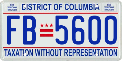 DC license plate FB5600