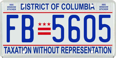 DC license plate FB5605