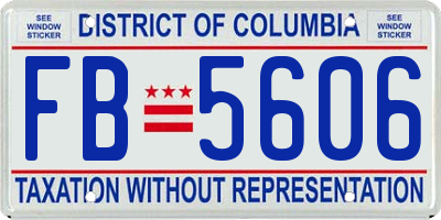 DC license plate FB5606