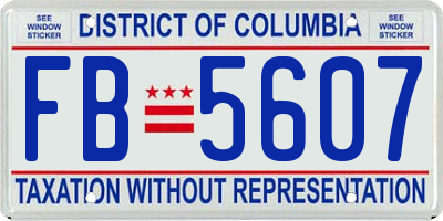 DC license plate FB5607