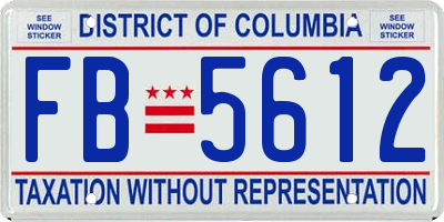 DC license plate FB5612