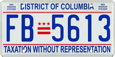 DC license plate FB5613