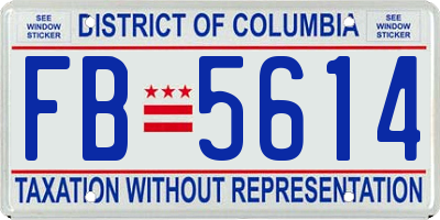 DC license plate FB5614