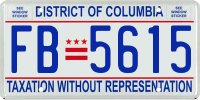 DC license plate FB5615