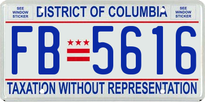 DC license plate FB5616