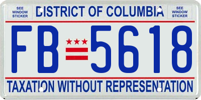 DC license plate FB5618