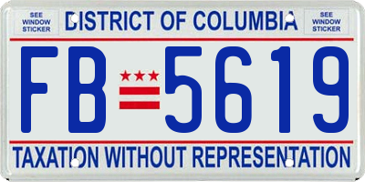 DC license plate FB5619